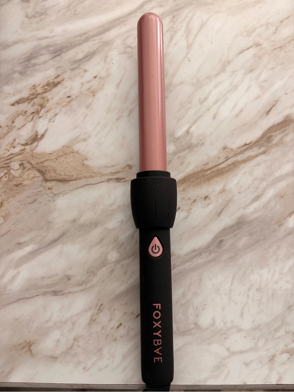 FoxyBae Rose Gold 25mm Curling Wand (Model BLK-25CRL) Pink Ceramic iron